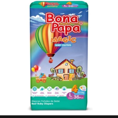 BONA PAPA MAGIC BABY DIAPERS LARGE-4  36S