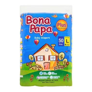 BONA PAPA PLUS BABY DIAPERS LARGE-4 50S