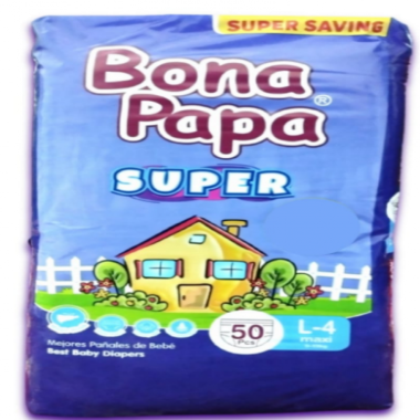 BONA PAPA SUPER BABY DIAPERS LARGE-4 50S