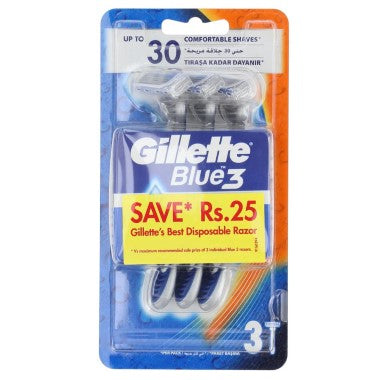GILLETTE BLUE 3 RAZOR PACK 3s