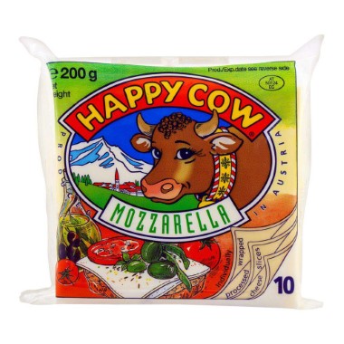 HAPPY COW MOZZARELLA CHEESE SLICE 10S, 200G
