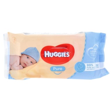 HUGGIES BABY WIPES PURE PACK 56s