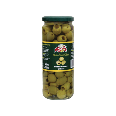 ITALIA PITTED GREEN OLIVES JAR 220G