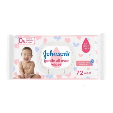 JOHNSONS BABY WIPES GENTLE PACK 72s