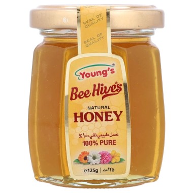 YOUNGS BEE HIVES NATURAL HONEY JAR 125G