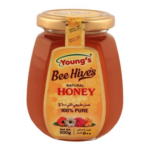 Youngs Bee Hives Natural Honey Jar 500g