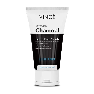 VINCE ACTIVATED CHARCOAL SCRUB FACE WASH TUBE 120ML